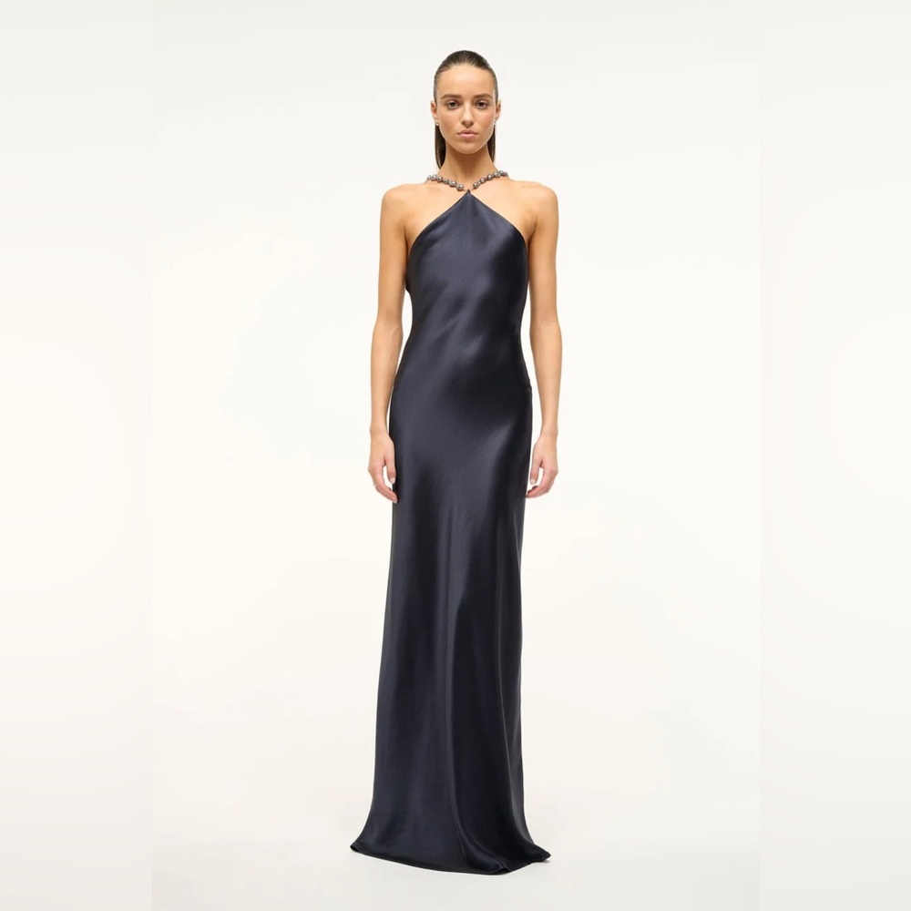 STAUD Cadence Navy Maxi Dress